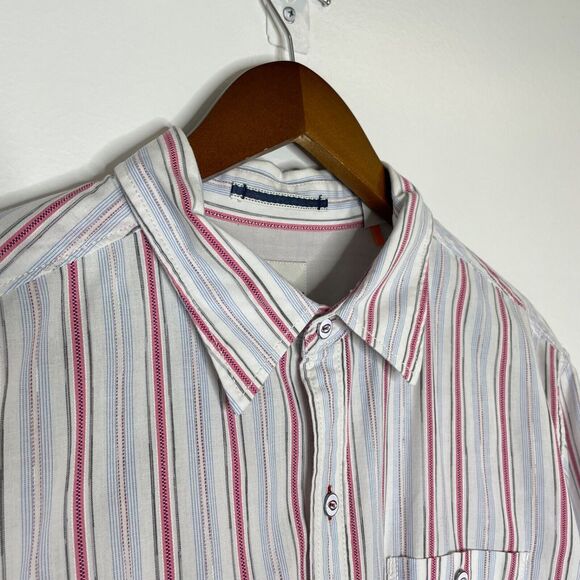 Tommy Bahama Island Multicolor Striped Long Sleeve Button Up Size Large Men’s - Picture 4 of 11